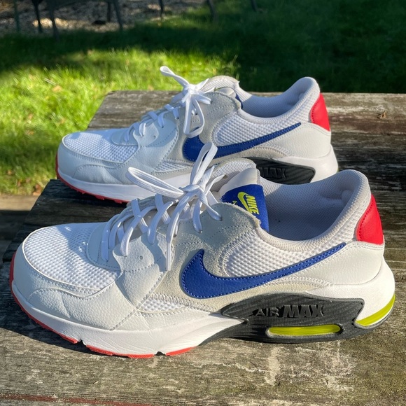 Nike Unisex Air Max White Blue Red Sneakers Like New Condition - Picture 1 of 9